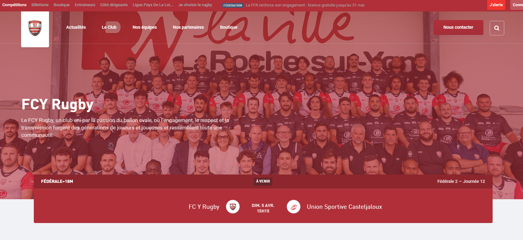 Site web FCY Rugby