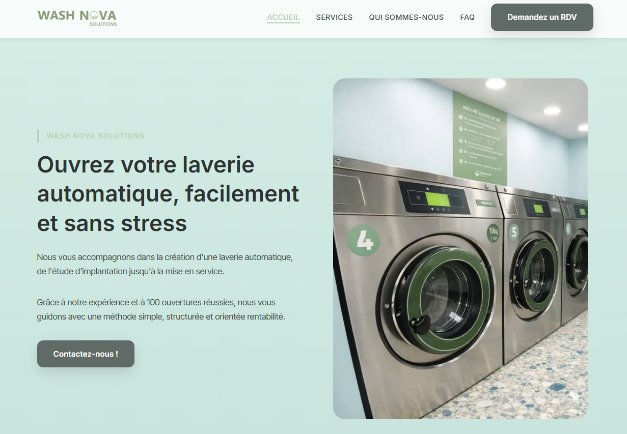 Site web Wash Nova Solution